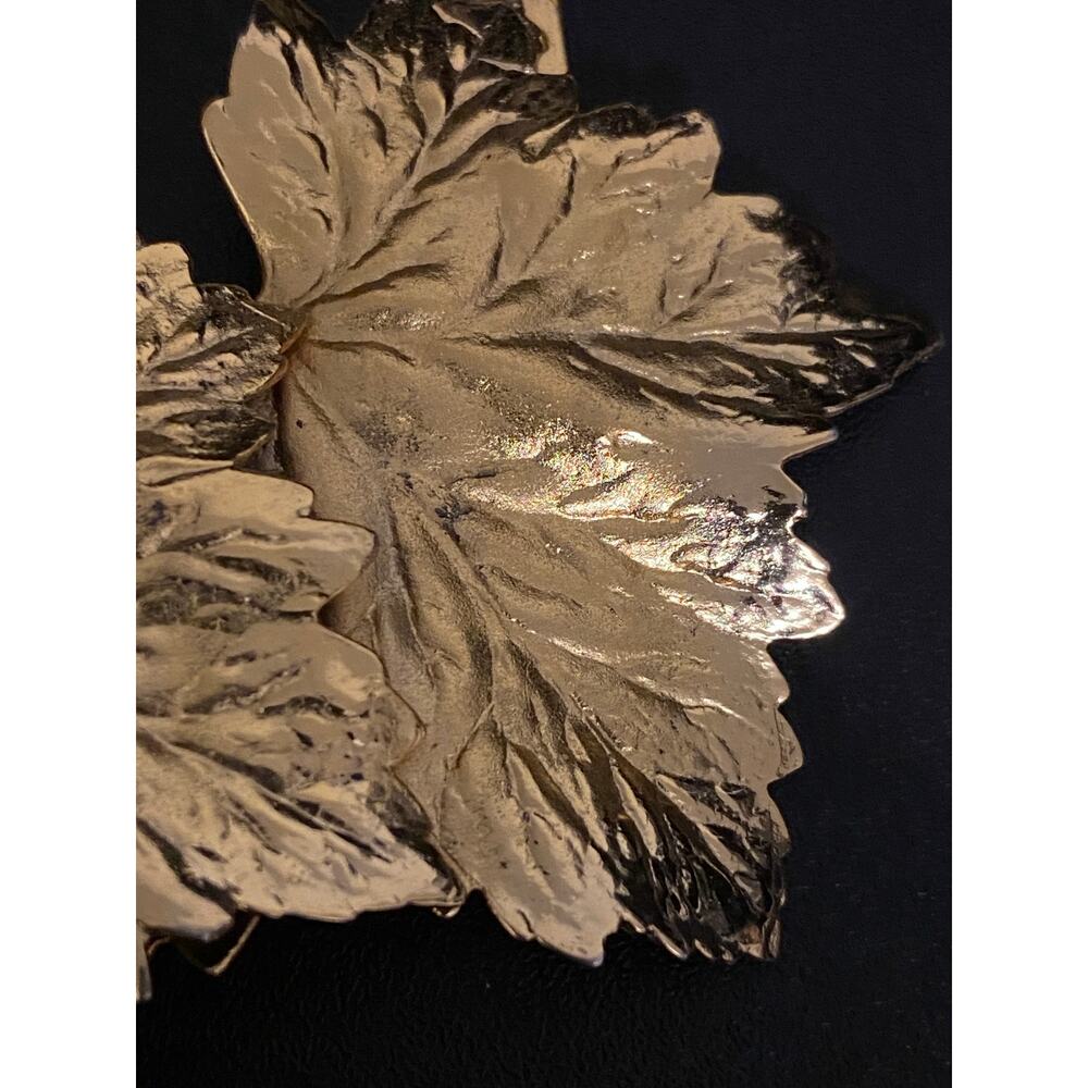 VTG Napier Gold Tone Leaf Statement Necklace Botanical Leaf Bib Necklace - Picture 13 of 14